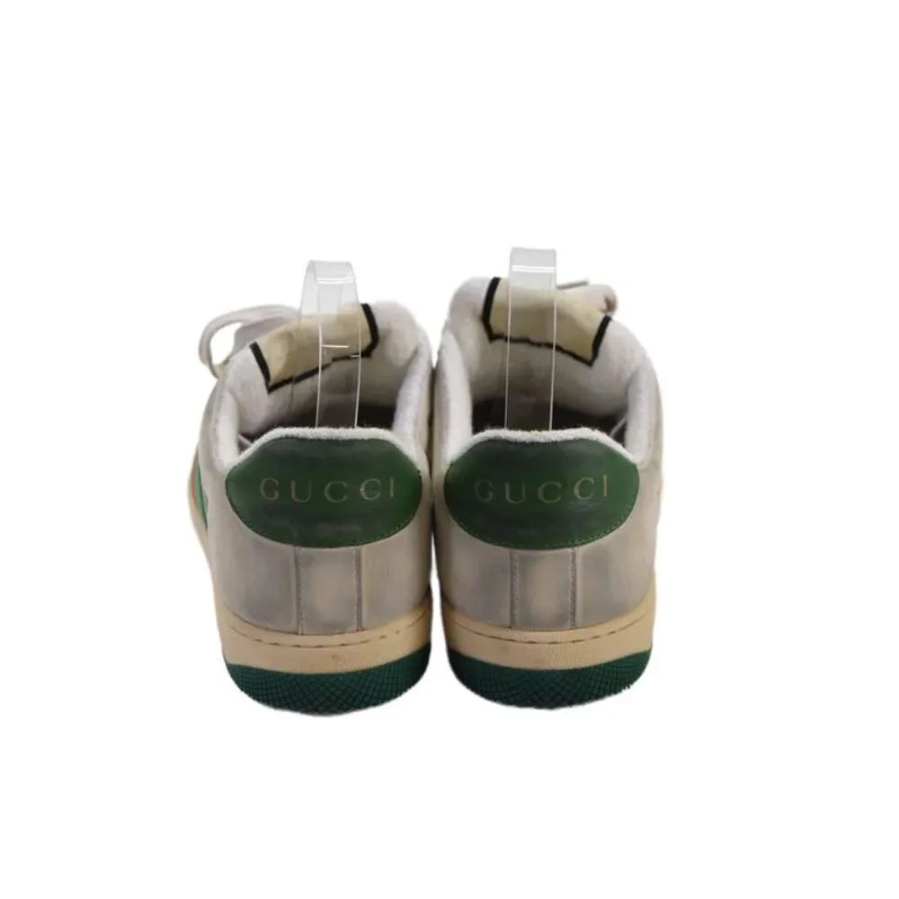 Gucci Mens Green Red Web Striped Monogram Screener Sneakers Shoes Size 10